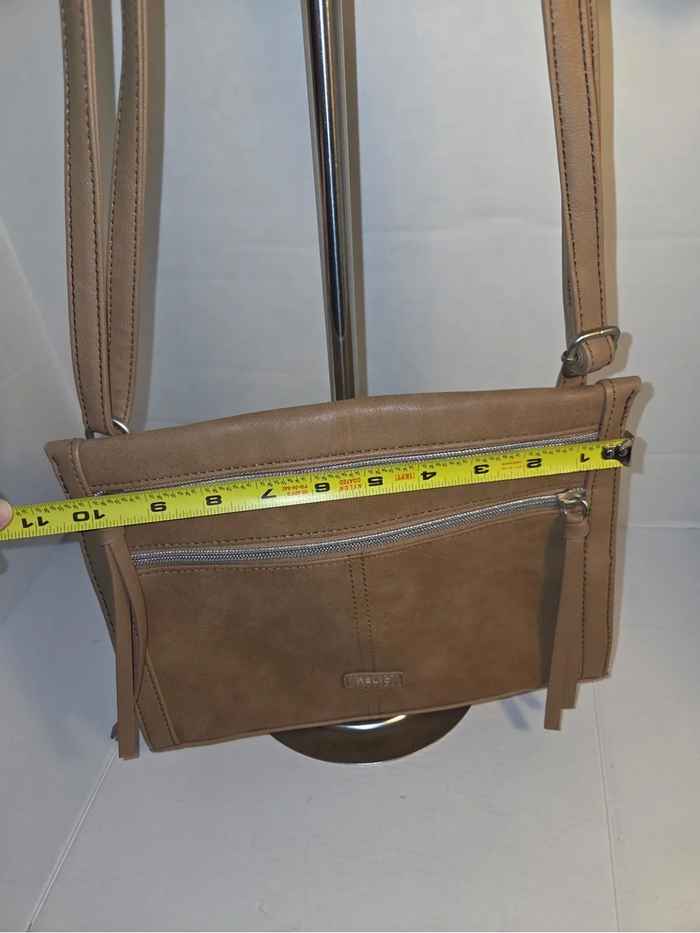 Relic Purse Shoulder Bag Crossbody Zippers Tassels Lightweight Brown